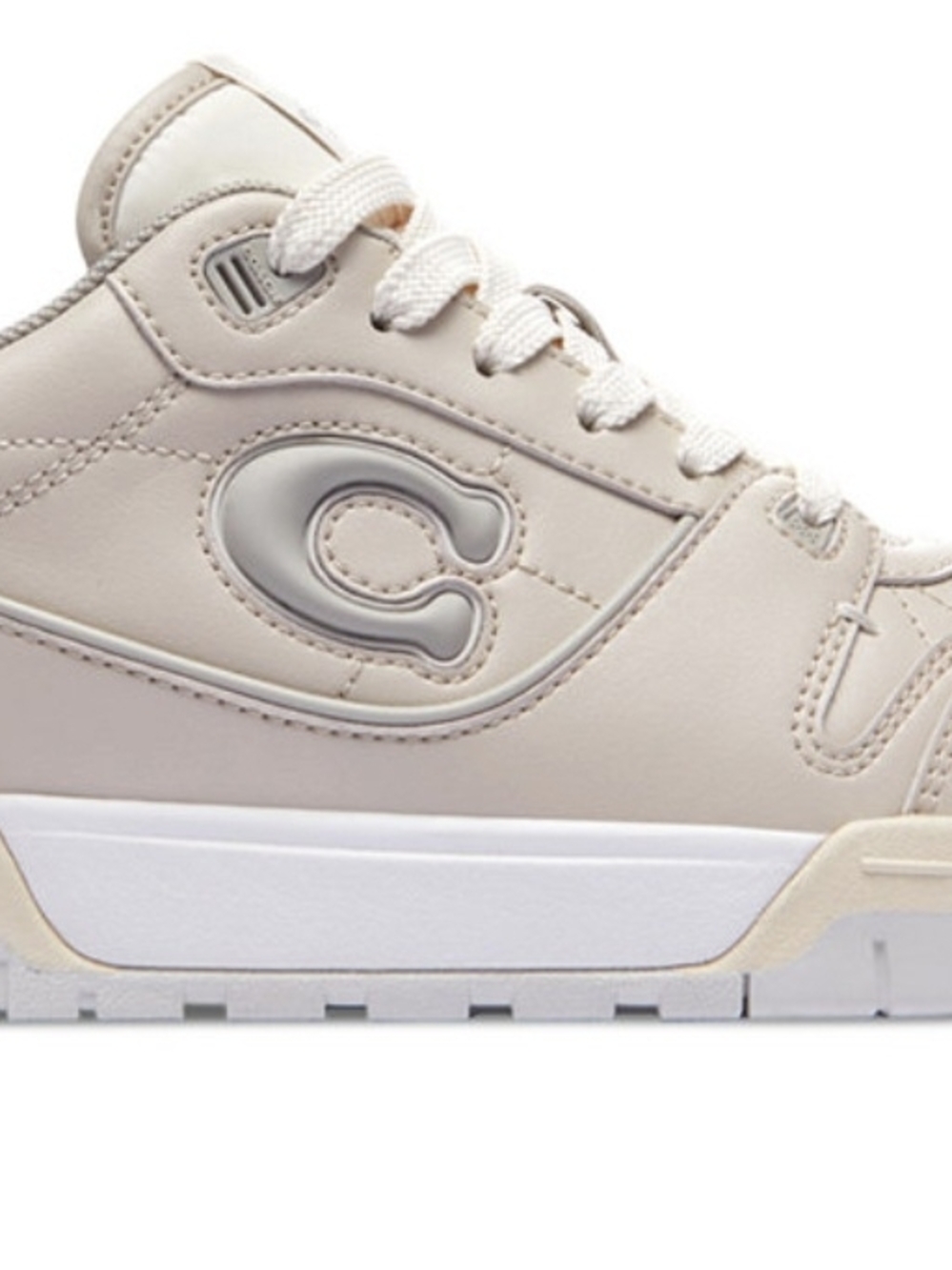 Coach Men’s Leather Low-Top Sneakers in Light Gray - Picture 4 of 8